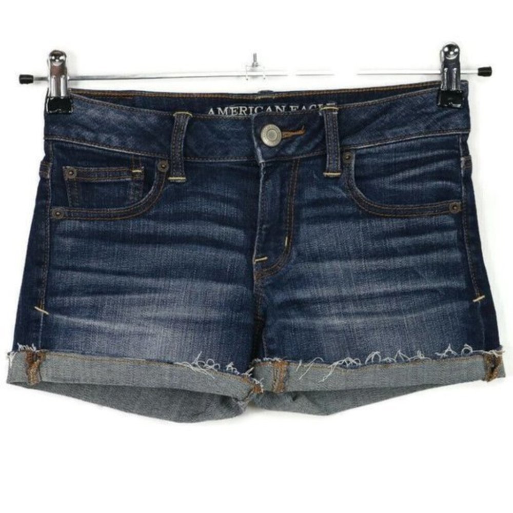 American Eagle Super Stretch Cut‎ Off Jean Shorts Distressed 0